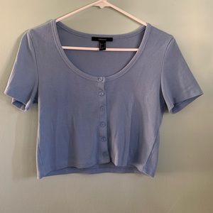 forever 21 blue crop top